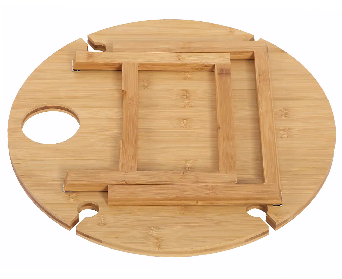 West Avenue Round Wooden Folding Picnic Table