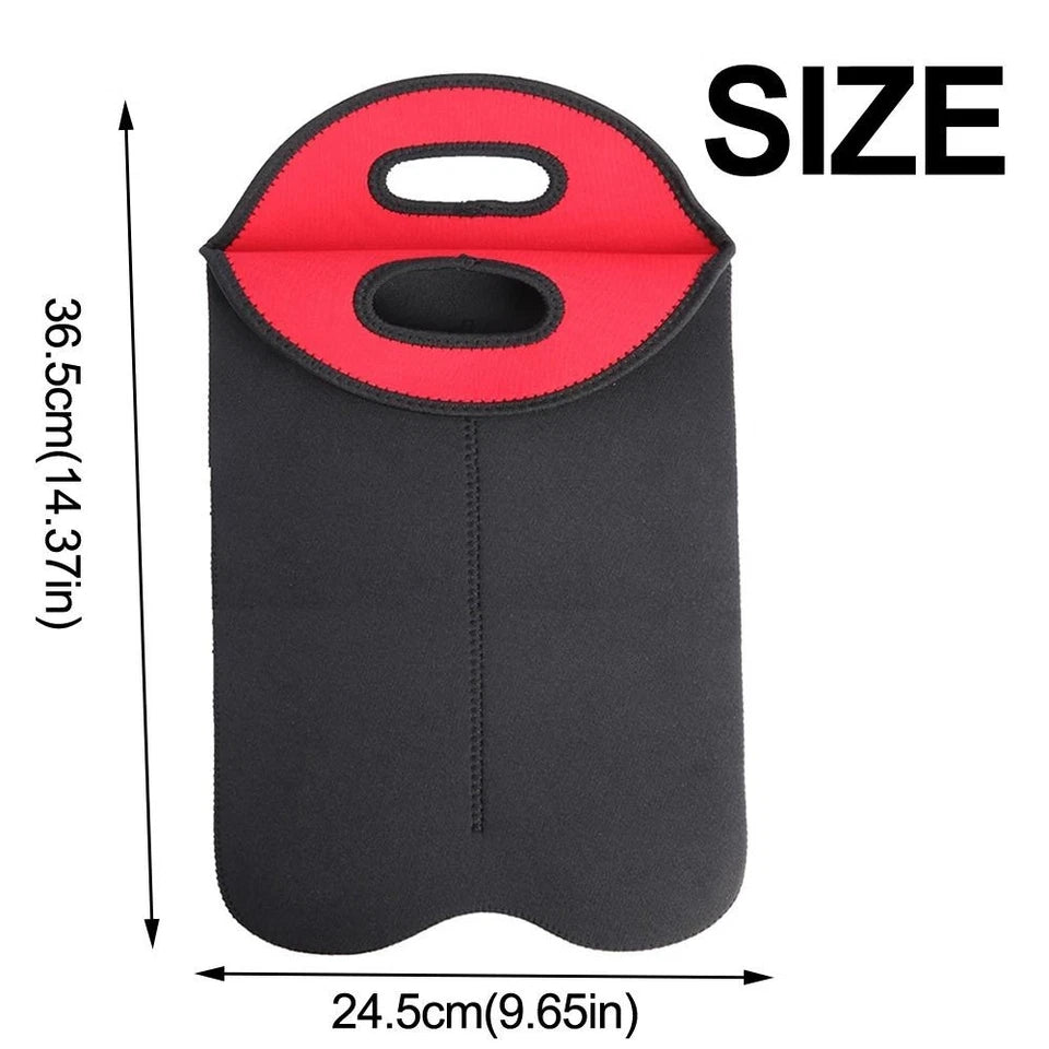 Neoprene Wine Bottle Cooler Sleeve - Double