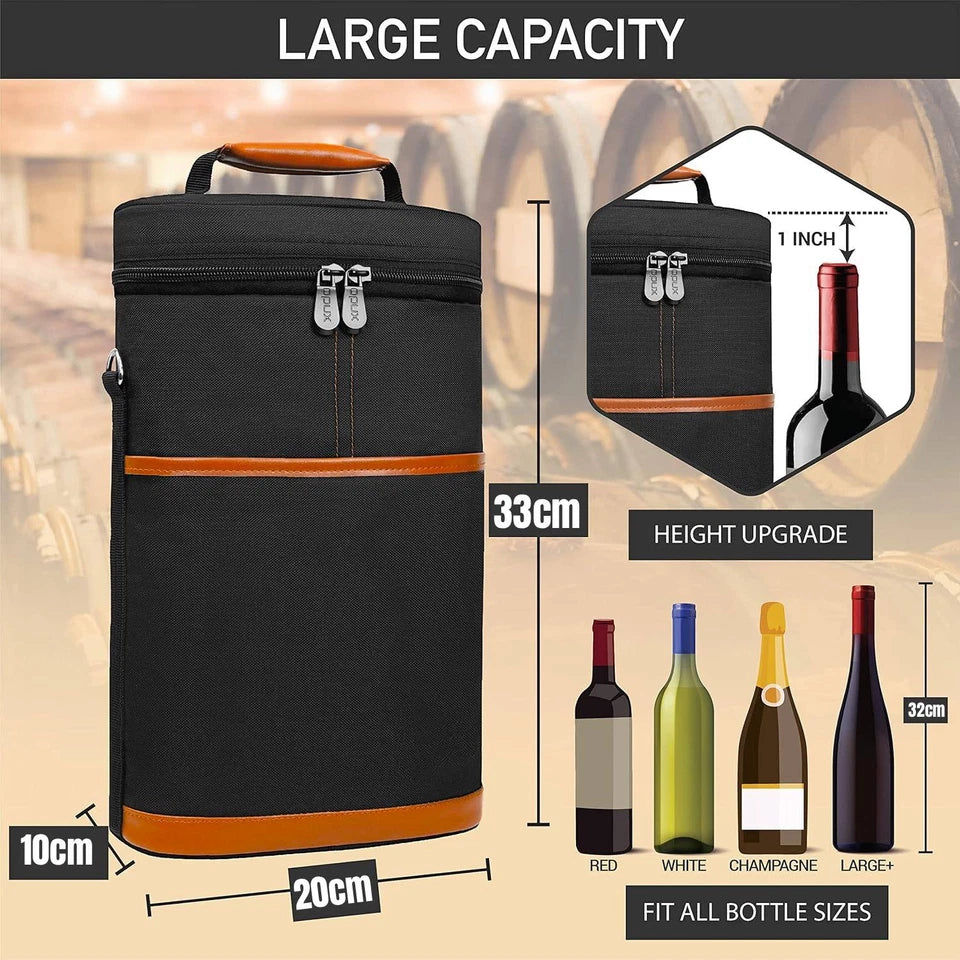 Insulated 2 Wine Bottle Tote